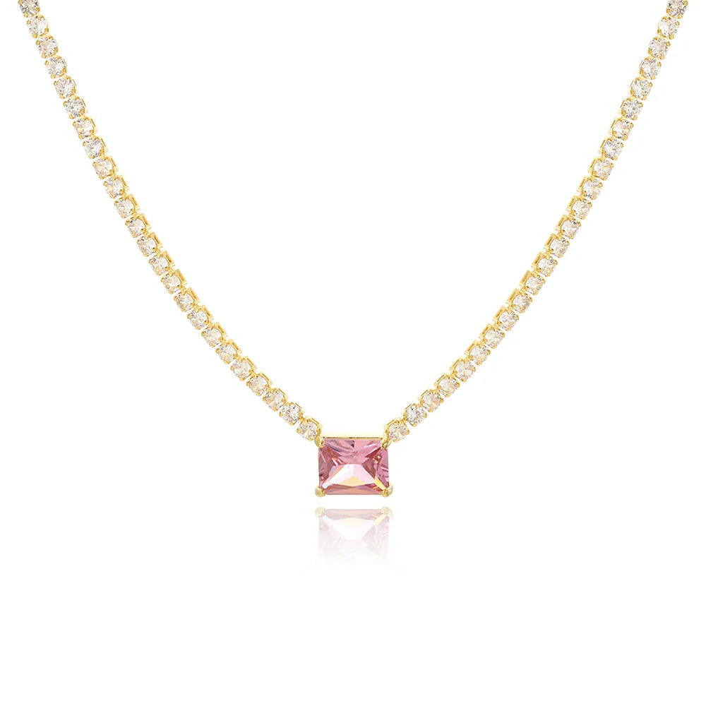 Colar Cravejada Com Zircônia